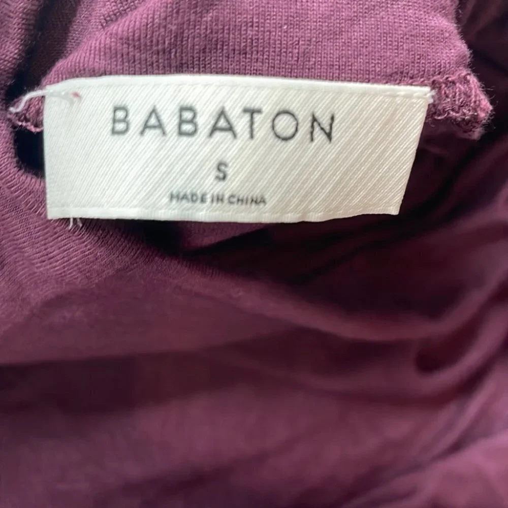 Aritzia babaton long sleeve mock neck shirt maroon burgundy sz small